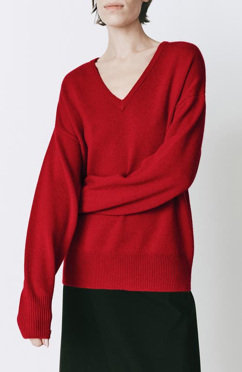 Shop Rue Sophie Coquelicot Oversize Wool & Cashmere Sweater In Rouge