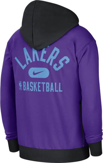 NIKE NBA LOS ANGELES LAKERS COURTSIDE PULLOVER HOODIE BLACK for