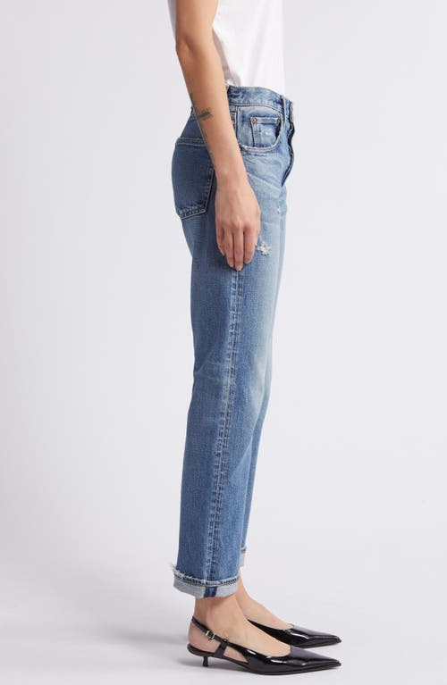 Shop Moussy Vintage Bradenton Ankle Straight Leg Jeans In Blue