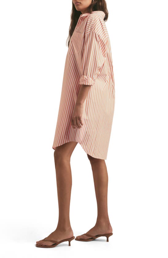 Shop Favorite Daughter The Tell Me About It Stripe Long Sleeve Shirtdress In Creamsicle Stripe