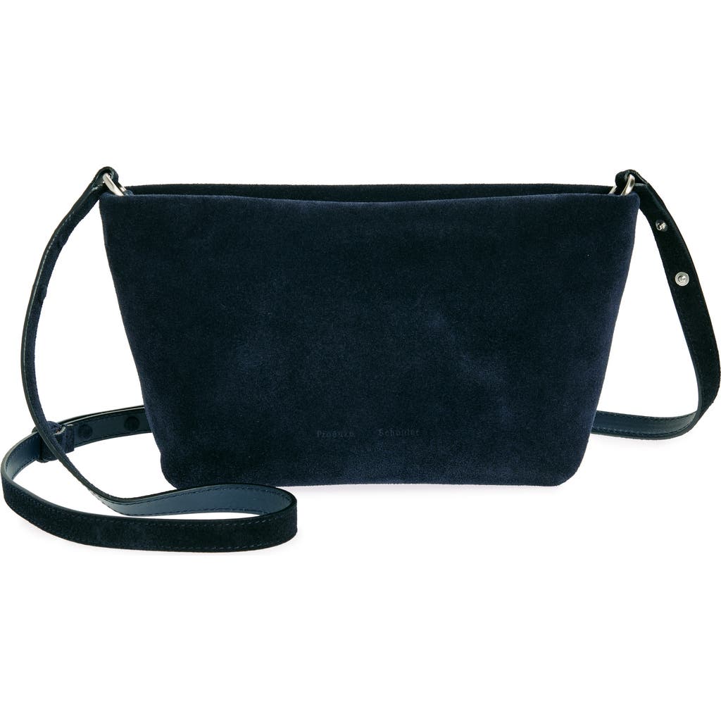 Proenza Schouler Bond Suede Shoulder Bag In Deep Navy