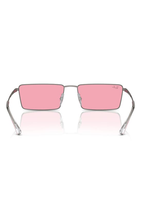 Ray Ban Sunglasses Unisex Emy - Gunmetal Frame Pink Lenses 56-17 In Pink