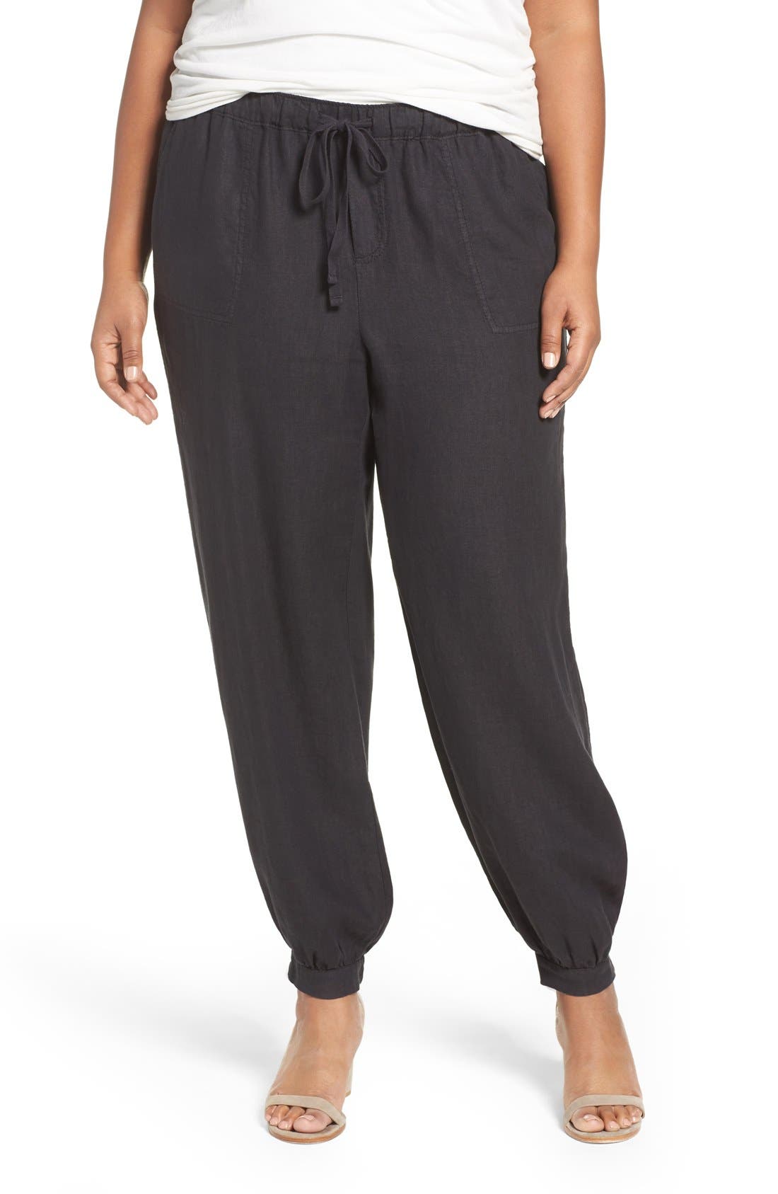 Caslon® Linen Jogger Pants (Plus Size) Nordstrom
