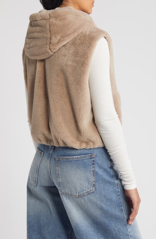 Shop Thread & Supply Mink Faux Fur Hooded Vest In Beige