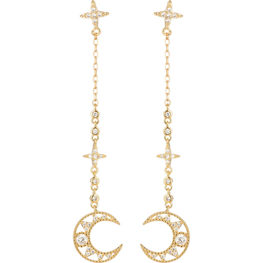 Eye Candy Los Angeles Laika Crescent Moon Drop Earrings In Gold
