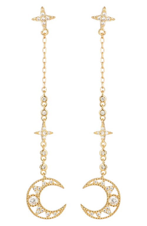 Eye Candy Los Angeles Laika Crescent Moon Drop Earrings In Gold