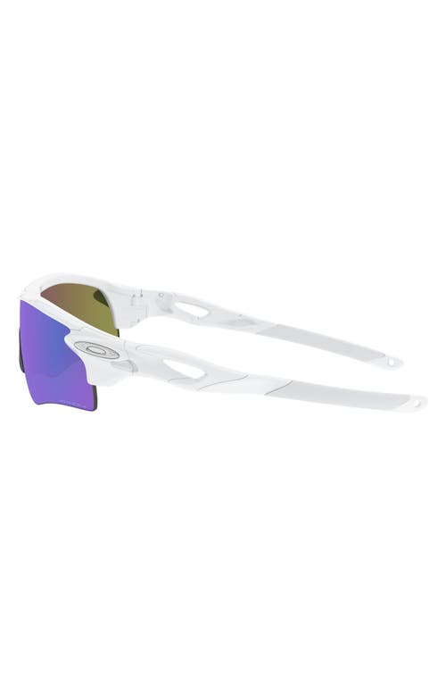 Oakley 38mm Radarlock® Path® Wrap Sunglasses In Polished White/prizm Sapphire