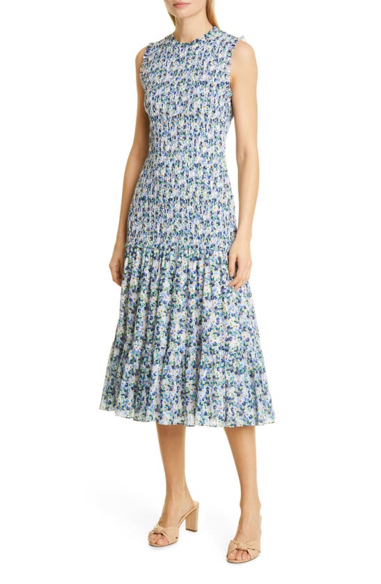VERONICA BEARD VERENA FLORAL SMOCK COTTON DRESS