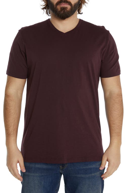 Johnny Bigg Essential V-Neck T-Shirt in Burgundy