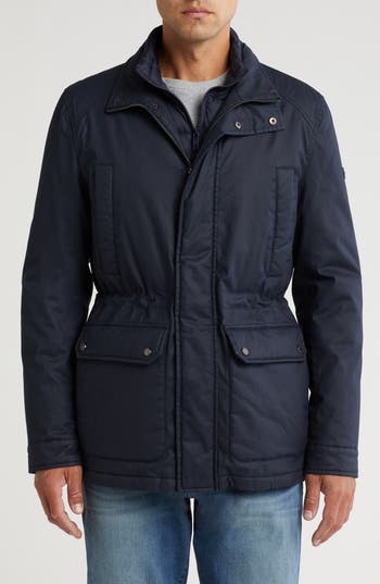 Hunter Robert Waxed Twill Utility Jacket In Night Sky