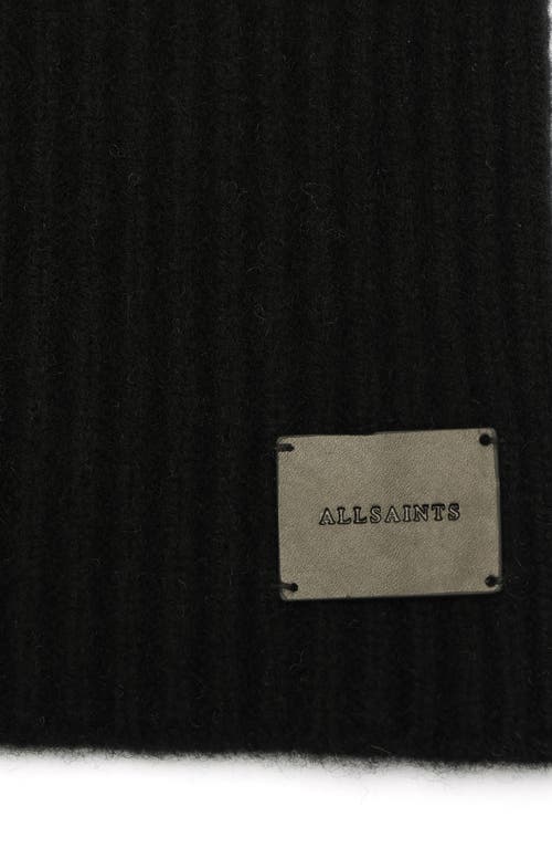 Allsaints Brushed Wool Scarf In Black