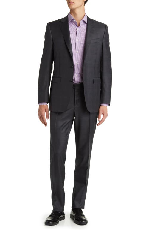 Canali Milano Trim Fit Plaid Wool Suit Charcoal at Nordstrom, Us