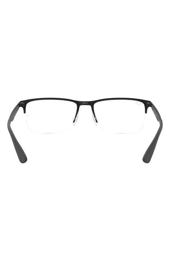 Shop Ray Ban Ray-ban 54mm Semi Rimless Rectangular Optical Glasses In Matte Black