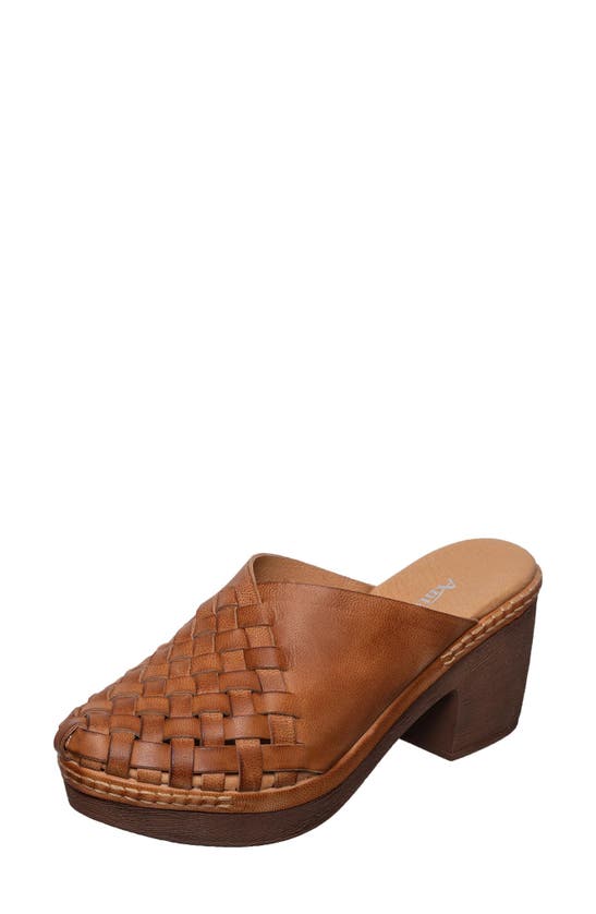 Shop Antelope Senna Woven Clog In Tan Leather