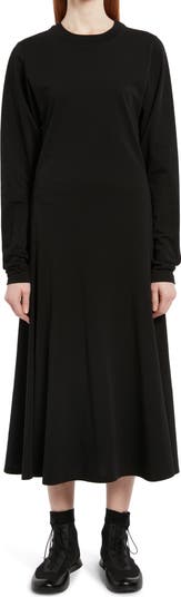 Gentwood Long Sleeve Cotton Jersey Midi Dress