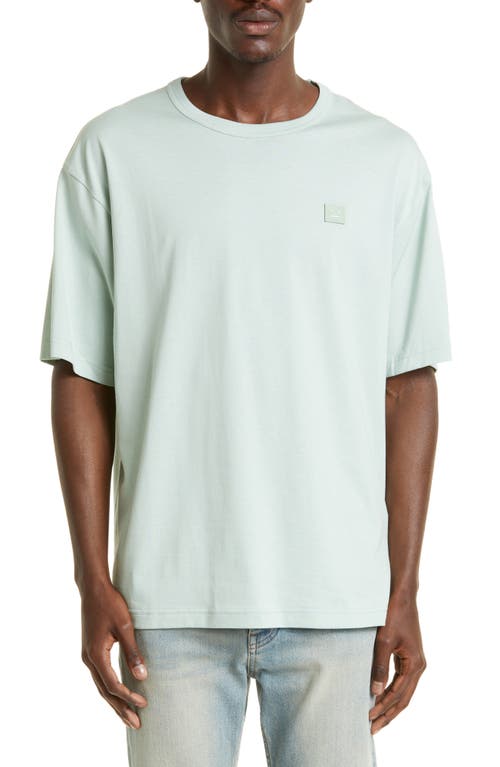 Acne Studios Nash Face Patch Oversize T-Shirt in Soft Green