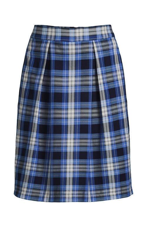 Lands' End School Uniform Plaid Skort Top Of Knee In Clear Blue Plaid