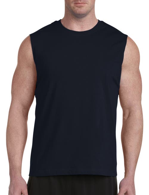 Harbor Bay Moisture-wicking Muscle T-shirt In Navy