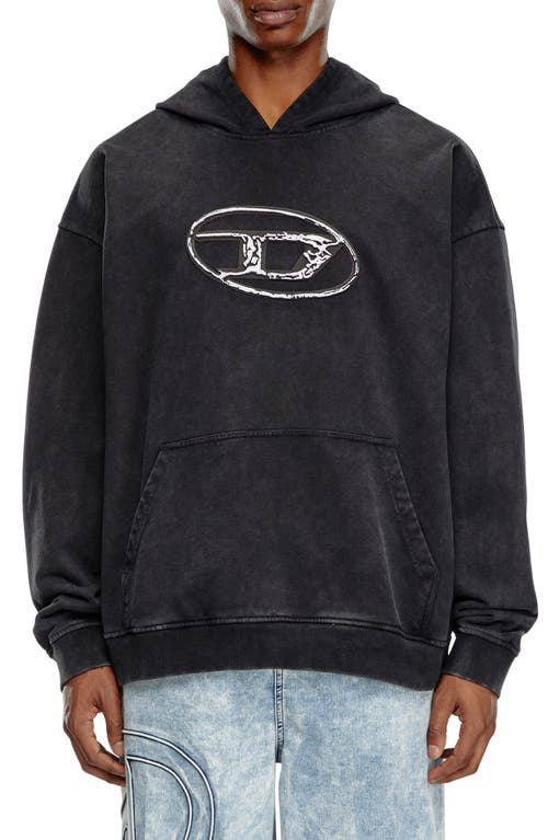 DIESEL Boxt Graphic Hoodie Black at Nordstrom,