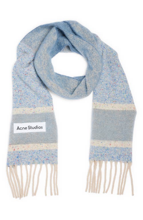 Shop Acne Studios Vonkey Alpaca, Mohair, Wool & Silk Blend Fringe Scarf In Denim Blue