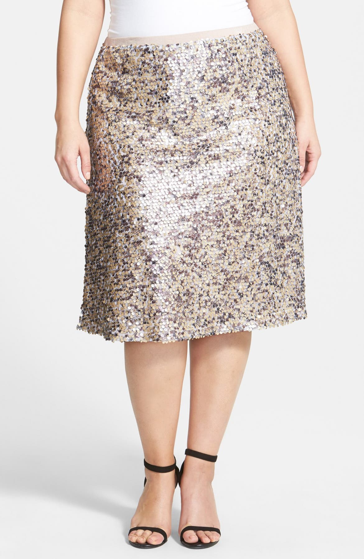 Dantelle Sequin Midi Skirt (Plus Size) | Nordstrom