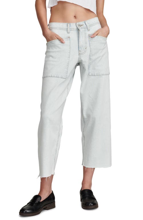 Lucky Brand Stripe High Waist Wide Leg Jeans Trackline at Nordstrom,