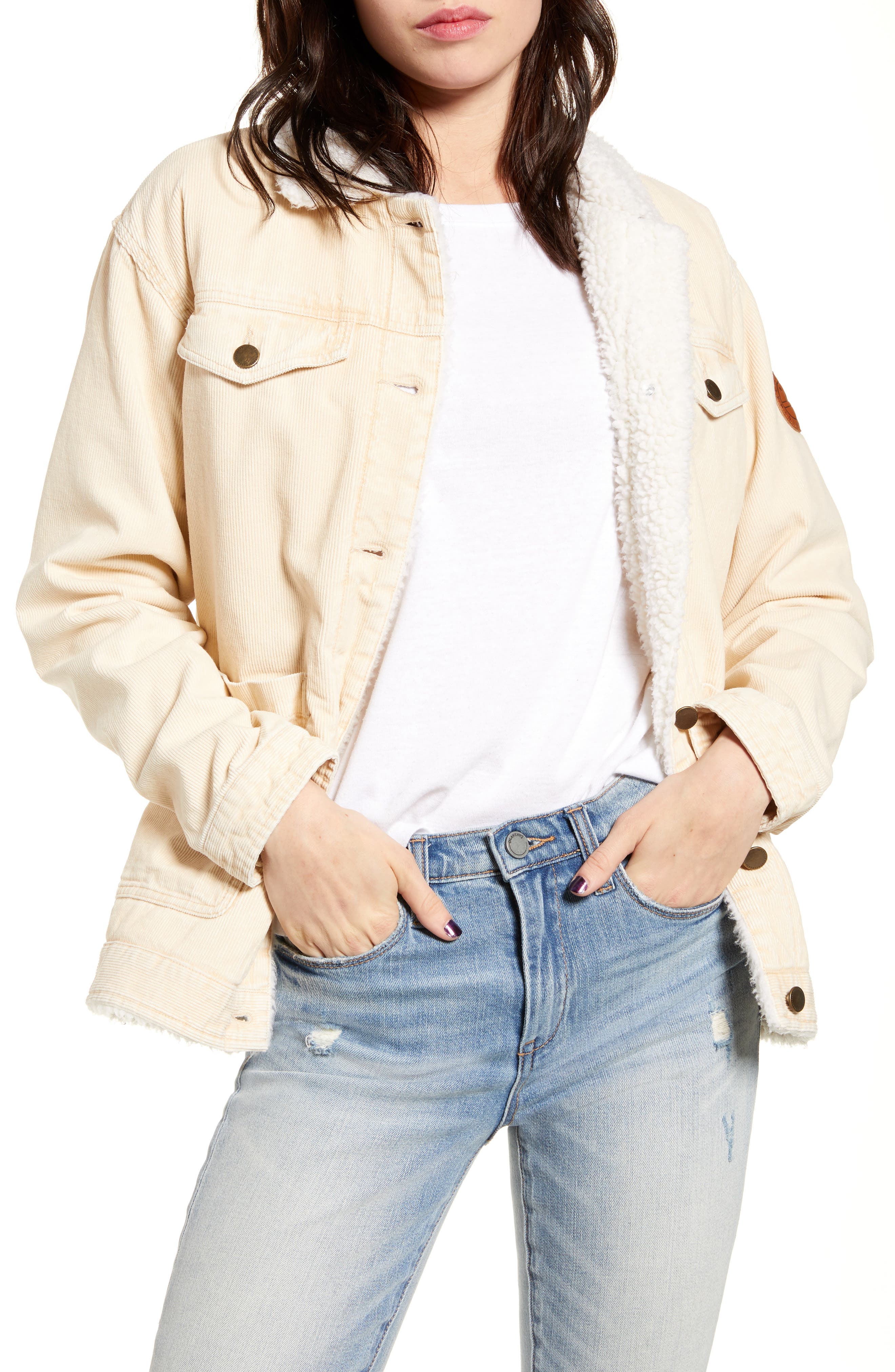 women's sherpa corduroy trucker jacket