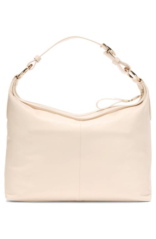 Shop Cole Haan Kamila Leather Hobo Bag In Sand Dollar