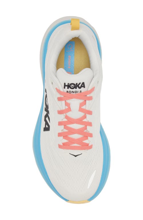 Shop Hoka Bondi 8 Running Shoe In Blanc De Blanc/swim Day