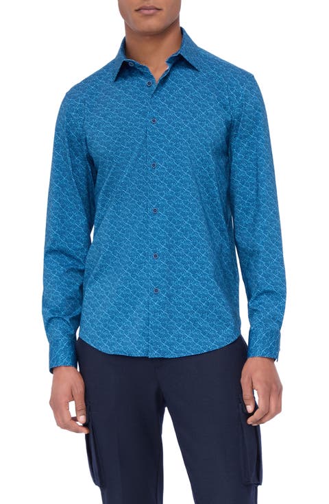 James OoohCotton® Abstract Print Button-Up Shirt