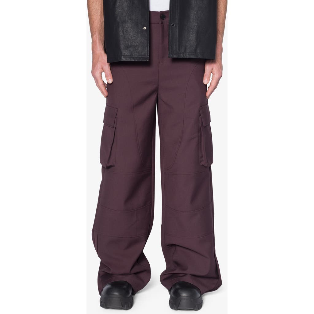 Mnml Baggy Cargo Pants In Burgundy