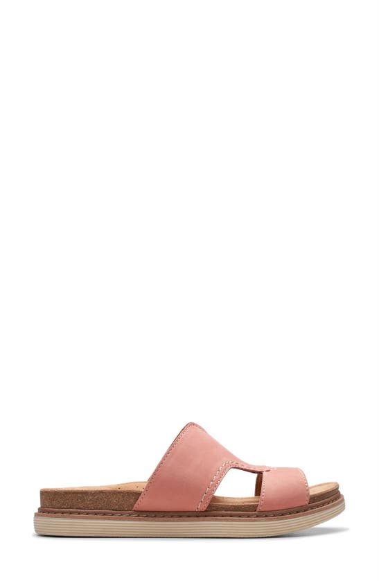 Shop Clarks (r) Arwell Slide Sandal In Peach Nubuck