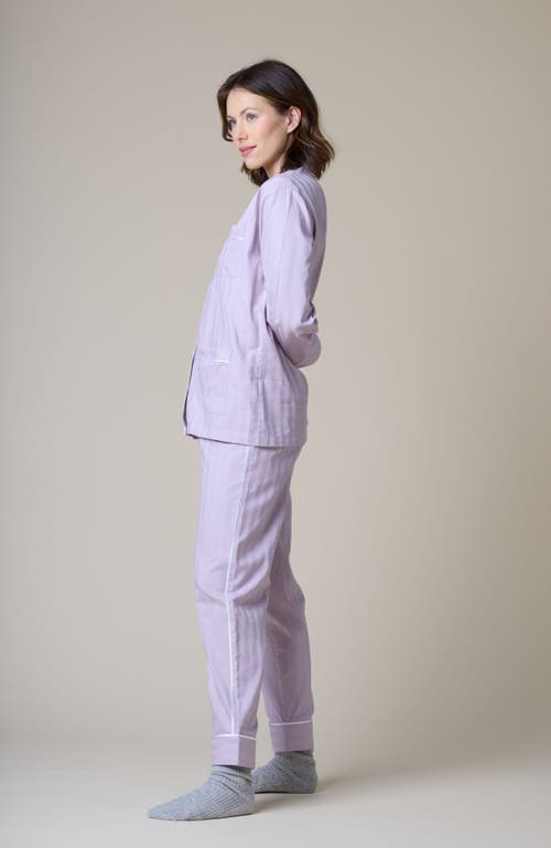 Shop Kip. Kip Premium Cotton Pajama Set In Lavender