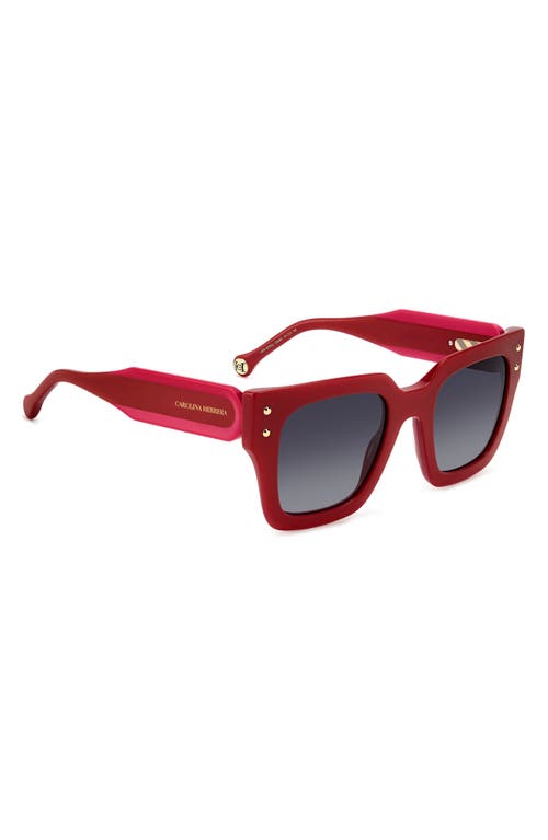Carolina Herrera 51mm Gradient Square Sunglasses In Red