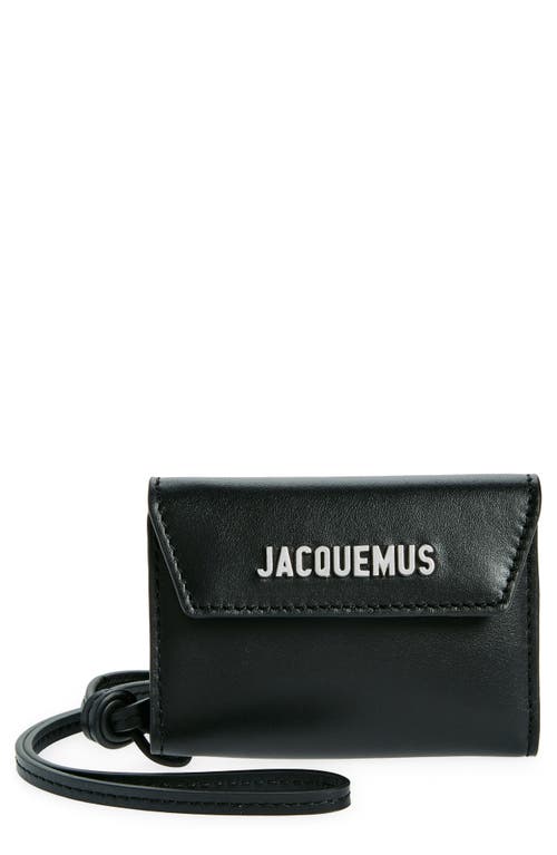 Le Porte Leather Envelope Wallet in Black