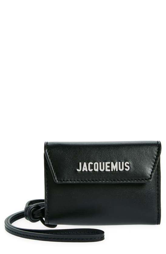 Shop Jacquemus Le Porte Leather Envelope Wallet In Black