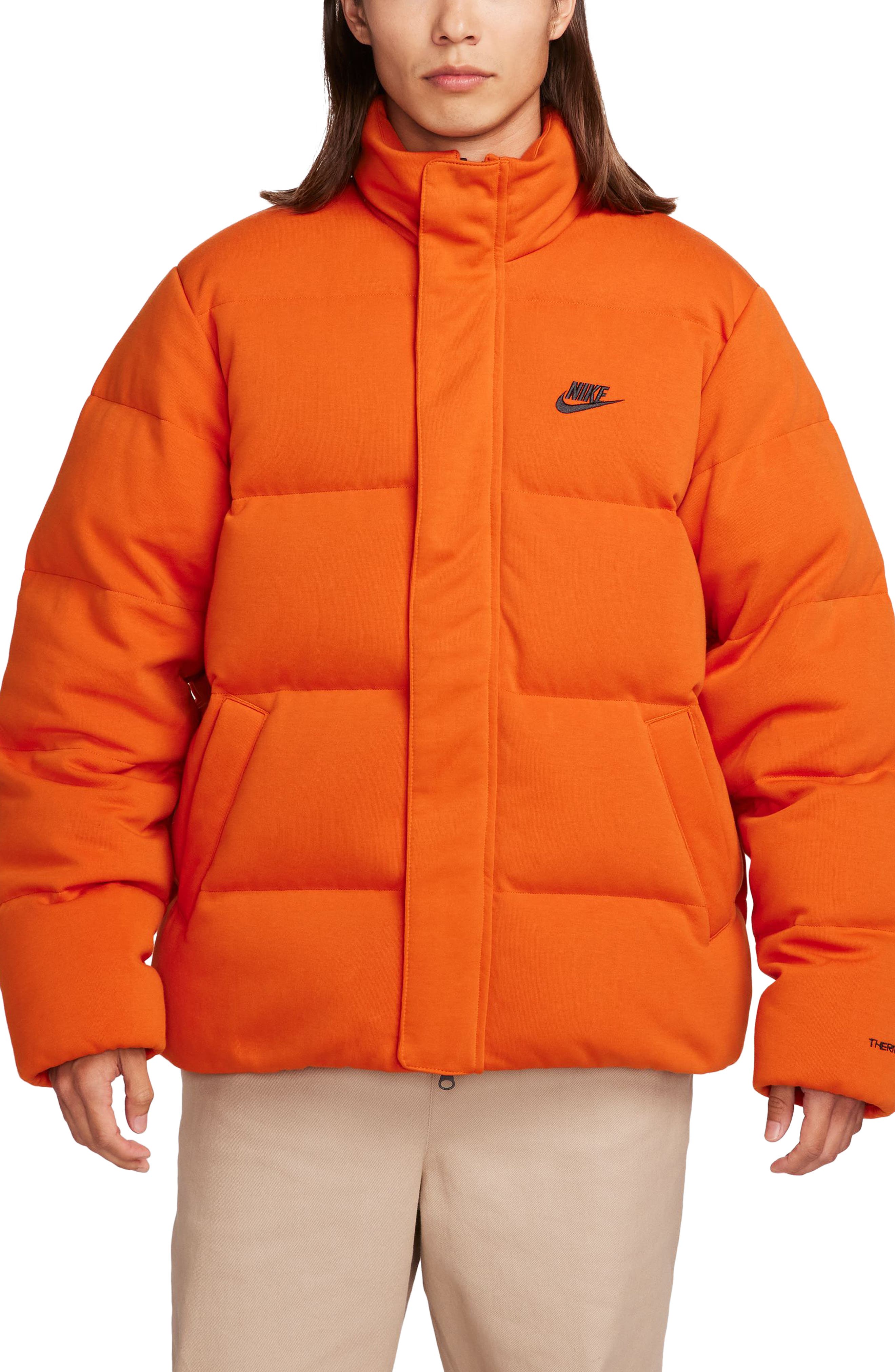 mens orange down coat