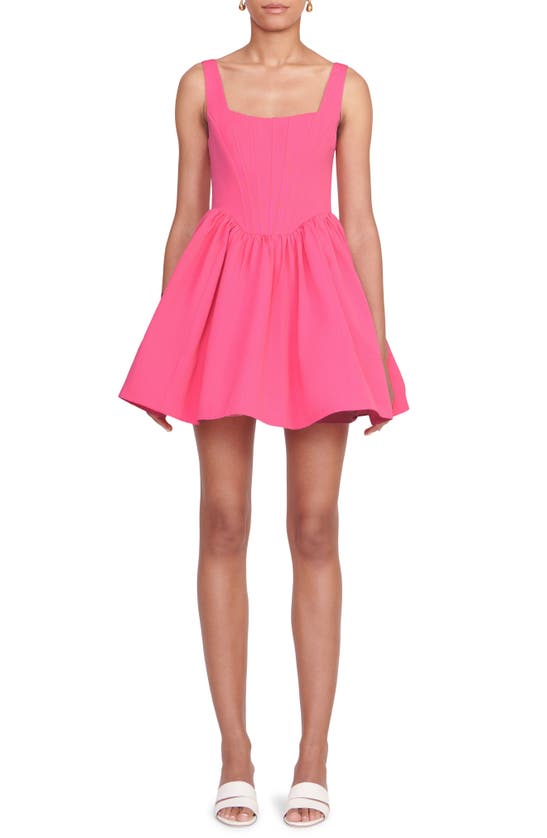Staud Landscape Cotton Blend Dress In Coral Pink