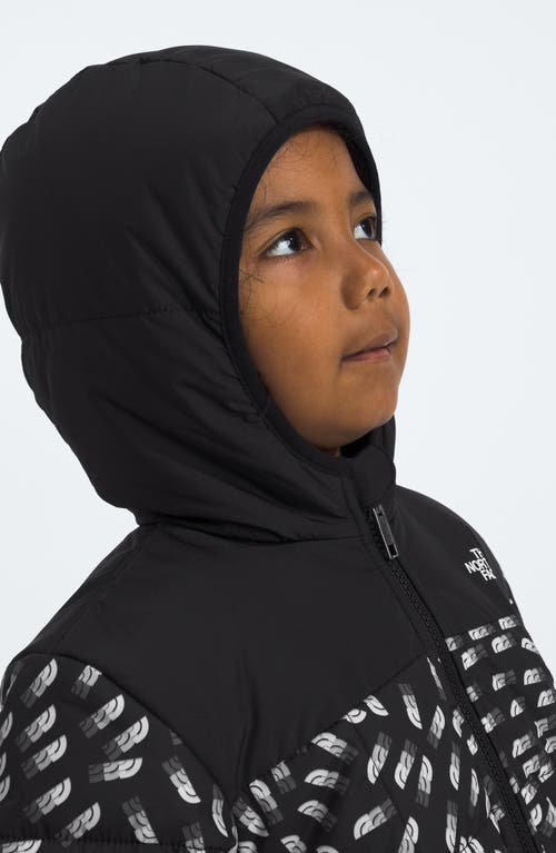 Shop The North Face Kids' Shasta Water Repellent Reversible Hooded Jacket In Tnf Black Vector Field Print