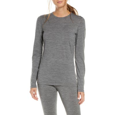 Icebreaker Oasis Long Sleeve Merino Wool Base Layer Tee, Black