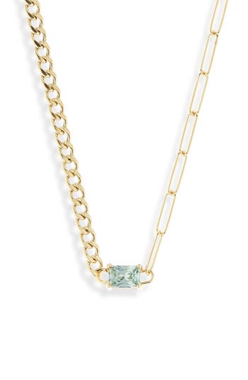 Meshmerise Birthstone Necklace In Yellow-march