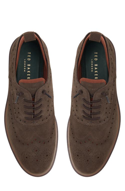 Shop Ted Baker Colindale Wingtip Oxford In Dark Brown