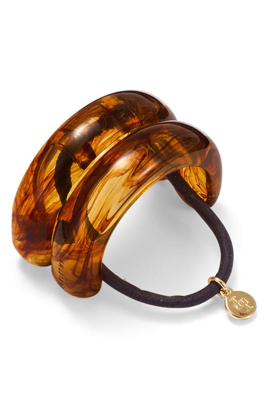 Shop Lelet Ny Marbleized Double Arch Hair Tie In Amber