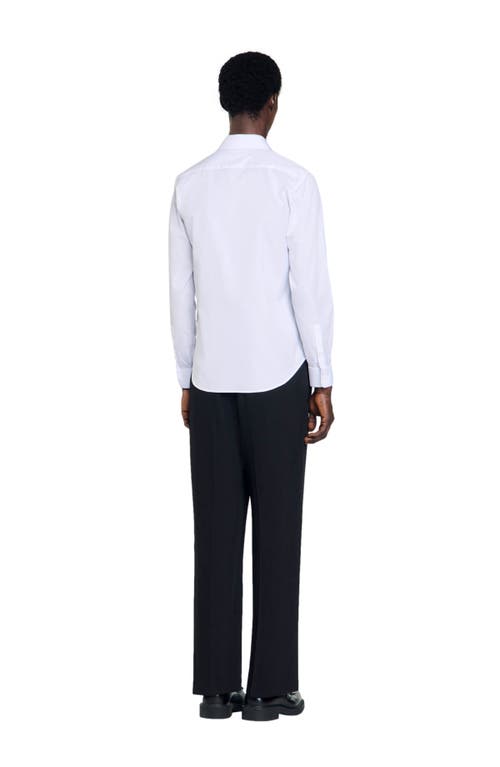 Sandro Chemise Long Sleeve Button Front Shirt In White
