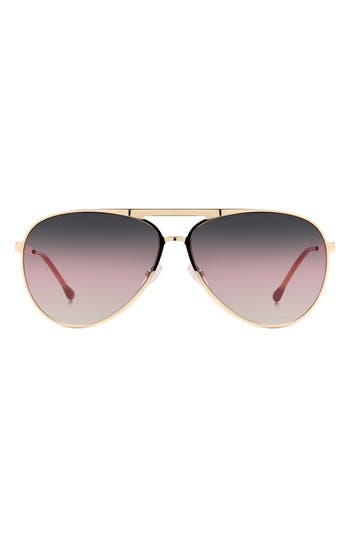 Isabel Marant 62mm Gradient Aviator Sunglasses In Rose Gold Red