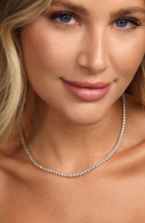 Melinda Maria Not Your Basic Tennis Necklace In White Cubic Zirconia/gold