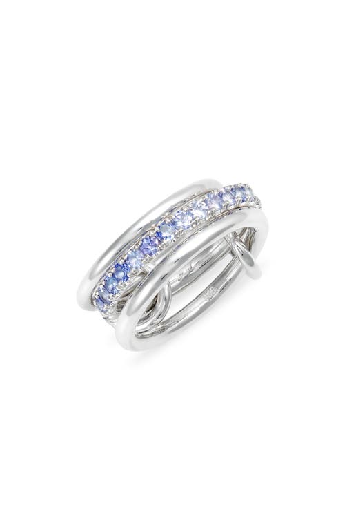 Shop Spinelli Kilcollin Petunia Tanzanite 3-link Stack Ring In Silver