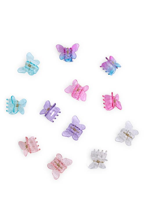 Capelli New York Kids' Assorted 12-Pack Glitter Butterfly Jaw Clips in Purple Combo at Nordstrom