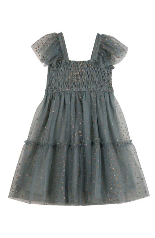 Shop Zunie Kids' Flutter Sleeve Dress In Jade