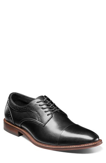 Stacy Adams Maddox Cap Toe Derby In Black Smooth